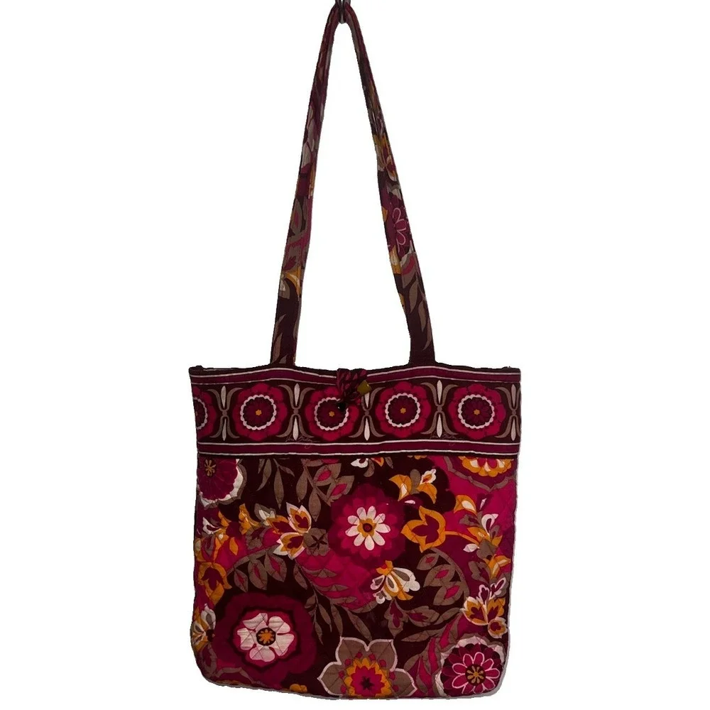 Vera Bradley‎ Tote Toggle Quilted Shoulder Bag Purse Carnaby Floral W13.5xL12.5